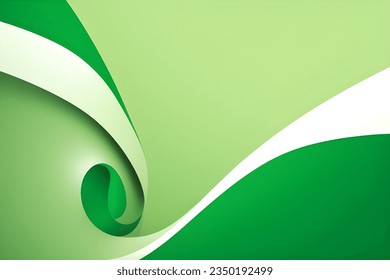 Abstract green geometric background. Dynamic shapes composition. Vector illustration.