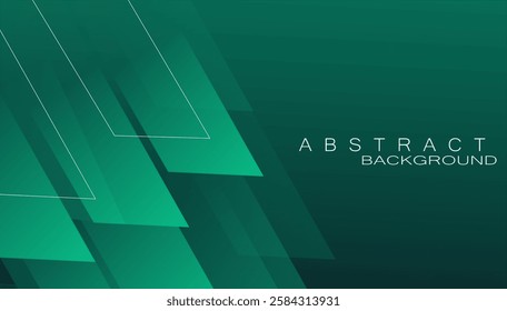 Abstract green geometric background with dynamic shapes composition. Modern and futuristic design. Perfect for cover page background.