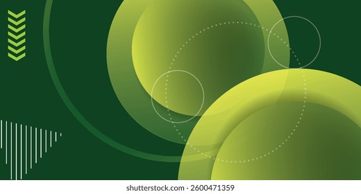 Abstract green geometric background. Dynamic shapes composition. 