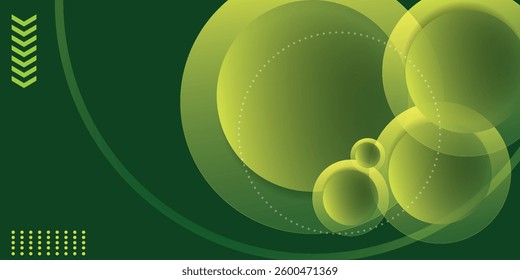 Abstract green geometric background. Dynamic shapes composition. 