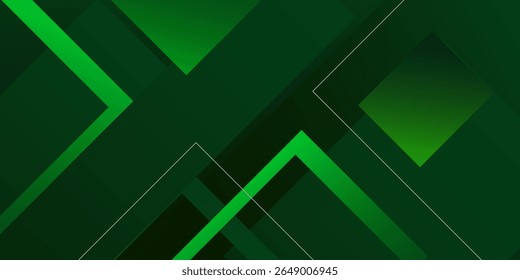 Fundo geométrico verde abstrato. Composição de formas dinâmicas. Ilustração vetorial
