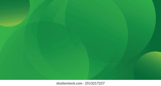 Abstract green geometric background, gradient circle background