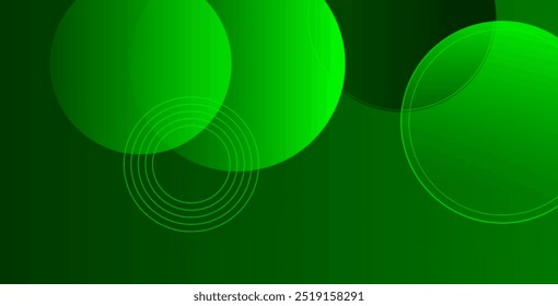 Abstract green geometric background, gradient circle background