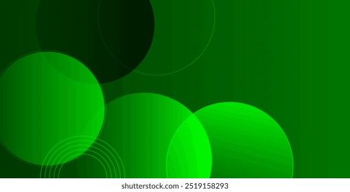 Abstract green geometric background, gradient circle background