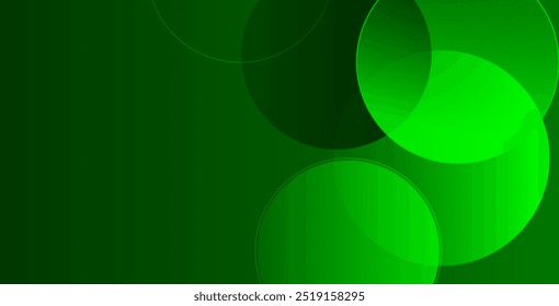 Abstract green geometric background, gradient circle background