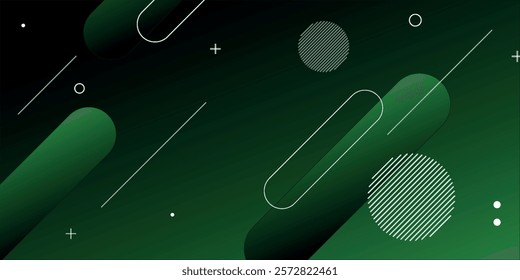 Abstract green geometric background, gradient circle background