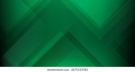 Abstrakter grüner geometrischer Hintergrund mit Halbtonmuster. Modernes kreatives Trenddesign