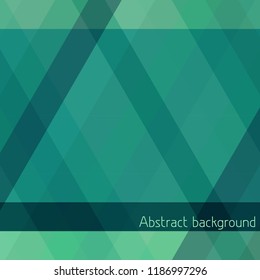 Abstract green geometric background with horizontal and diagonal stripes. Simple vector graphic pattern