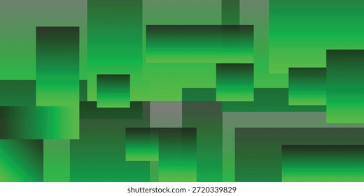 Fondo geométrico verde Abstractas con bloques rectangulares en capas y Gradientes brillantes, composición digital moderna perfecta para diseños abstractos, verdes, geométricos, de fondo y texturas.