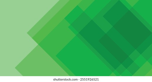 Abstract green geometric background overlap template vector with rounded square simple pattern.
