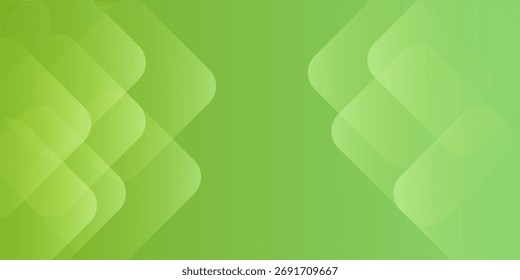 Fundo geométrico verde abstrato com sobreposição de formas transparentes