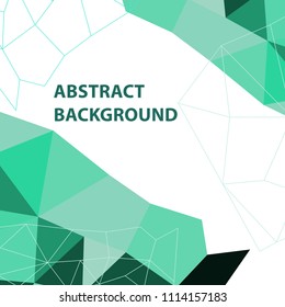 Abstract green geometric background with polygon design, stock vector