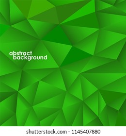 Abstract green geometric background from triangles. Vector