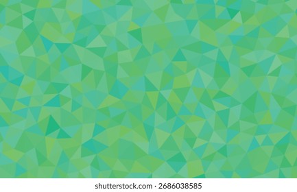 Abstract green geometric background with triangles in various shades of green