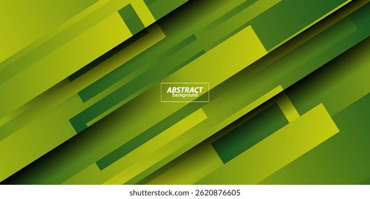 Modelo de vetor de plano de fundo geométrico verde abstrato com padrão de retângulo e sombra. Fundo verde com design moderno. Vetor Eps10