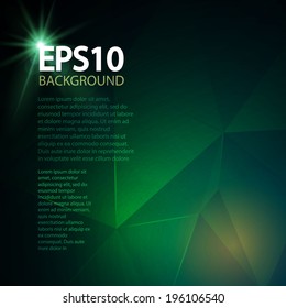 Abstract green geometric background for your business presentation. Vector illustration