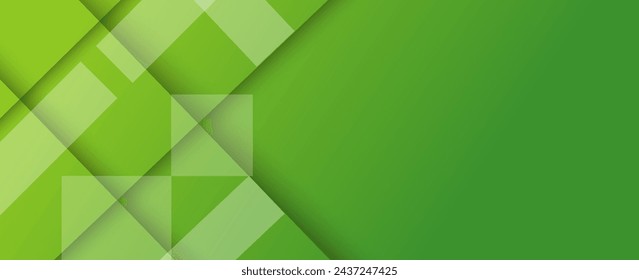 fondo geométrico abstracto de la bandera verde con rayas diagonales y sombra. vector