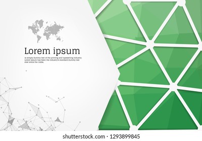 Abstract Green geometric design template with triangular polygonal background. Info graphics background with geometric shapes. creative business cards, clean and modern concept.