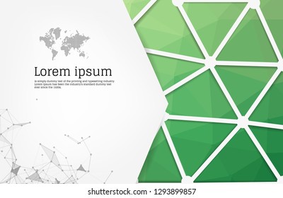 Abstract Green geometric design template with triangular polygonal background. Info graphics background with geometric shapes. creative business cards, clean and modern concept.