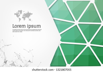 Abstract Green geometric design template with triangular polygonal background. Info graphics background with geometric shapes. creative business cards, clean and modern concept.