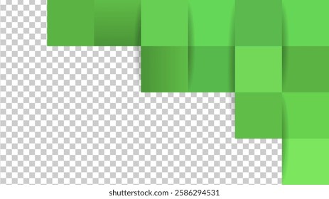 Abstract green geometric design with a transparent background. Modern overlapping shapes with depth and shadows, perfect for branding, presentations, web design, and digital projects. - Powered by Shutterstock - Get 15% off with code: PIKWIZARD15