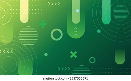 Fondo geométrico verde Abstractas del gradiente. Concepto simple y moderno. gráfico de diseño de Vector para diseño de portada, póster, publicidad