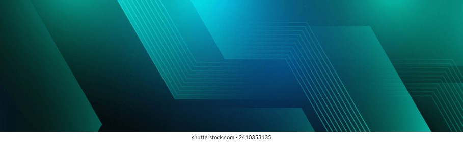 Abstract green geometric hexagon lines background. Futuristic, digital technology concept. Vector illustration