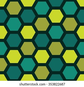 Abstract green geometric hipster fashion pillow hexagon pattern