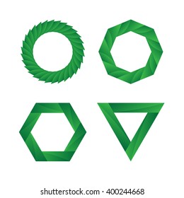 Abstract green geometric Infinite loop icon set, Vector illustration
