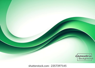 Abstract green geometric. Isolate on white background. Vector illustration.