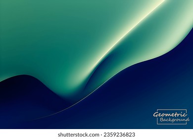 Abstract green geometric. Isolate on dark blue background. Vector illustration.
