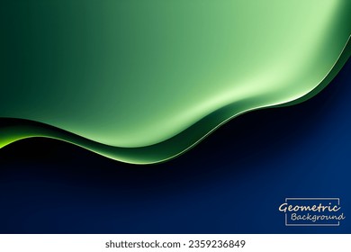 Abstract green geometric. Isolate on dark blue background. Vector illustration.