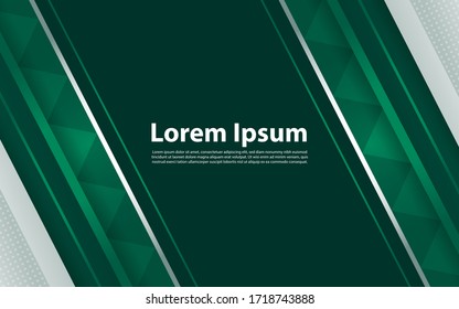 Abstract green geometric modern background design.