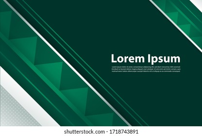Abstract green geometric modern background design.