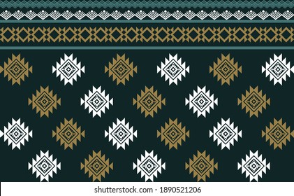 Abstract green geometric native pattern seamless vector.Repeating geometric background.Modern design trendy concept for paper, cover, fabric, interior decor and other users.