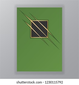 Abstract green geometric page template , constructivism , simple geometric for web and print