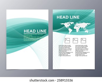 abstract green geometric pattern brochure design template vector mock up for use as company annual report, poster,flyer 
