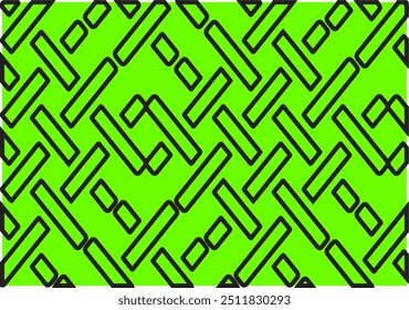 Abstract Green Geometric Pattern: A mesmerizing abstract pattern with black lines forming geometric shapes on a vibrant green background. The design creates a sense of movement and depth.