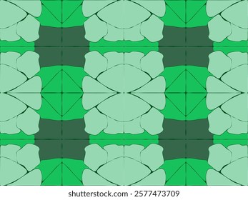 Abstract Green Geometric Pattern: A mesmerizing pattern with intricate geometric shapes in shades of green creates a calming and visually stimulating abstract design.
