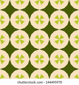 Abstract green geometric seamless pattern, vector illustration