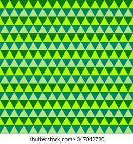 Abstract green geometric seamless pattern of triangles