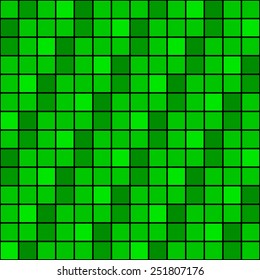 Abstract green geometric squares seamless pattern.