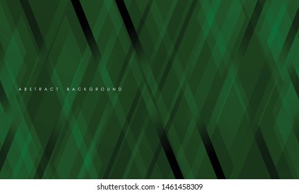Abstract green geometric strip pattern background. 