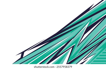 Abstract green geometric stripes racing background for car wrap sticker