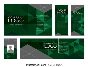 Abstract green geometric triangular background theme. Vector design layout for banners, presentations, flyers, poster and  roll-up displays.