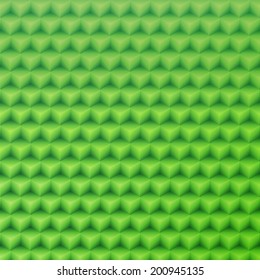 Abstract green geometric vector shape background made with isometric cubes