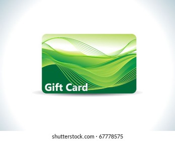 abstract green gift card vector illustration