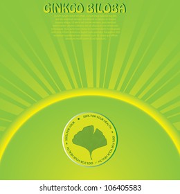 Abstract green ginkgo biloba background