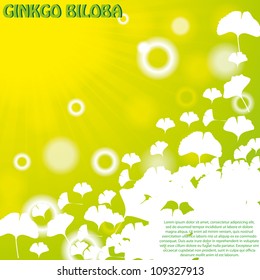 Abstract green ginkgo biloba background