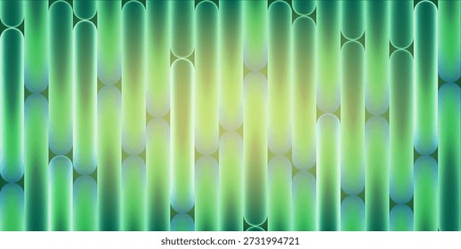 Abstract green glass background featuring gradient patterns with futuristic geometric shapes. Digital technology design with modern 3D effects and creative neon light textures.